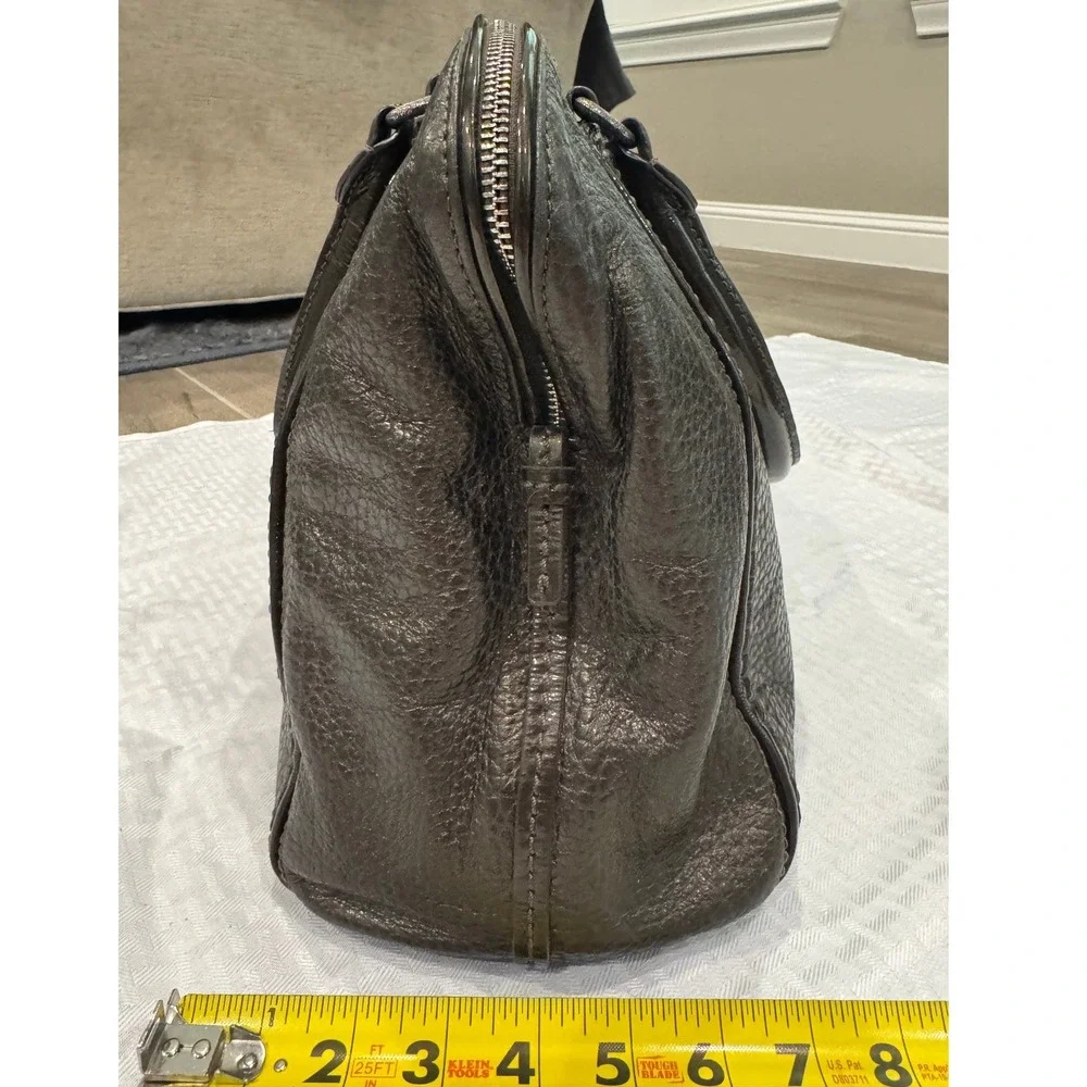 Brighton Leather Satchel Bag‎ Womens Large Metallic Charcoal Excellent Mandala